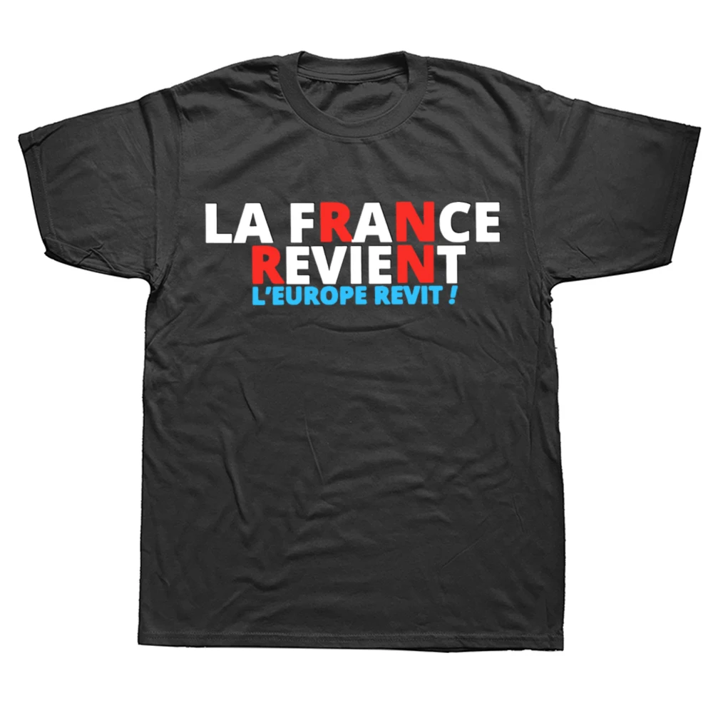 Frankreich Revient T-Shirt Bardella Slogan Fans Geschenk T-Shirts EU-Größe 100 % Baumwolle weich Unisex O-Ausschnitt Casual T-Shirts EU-Größe