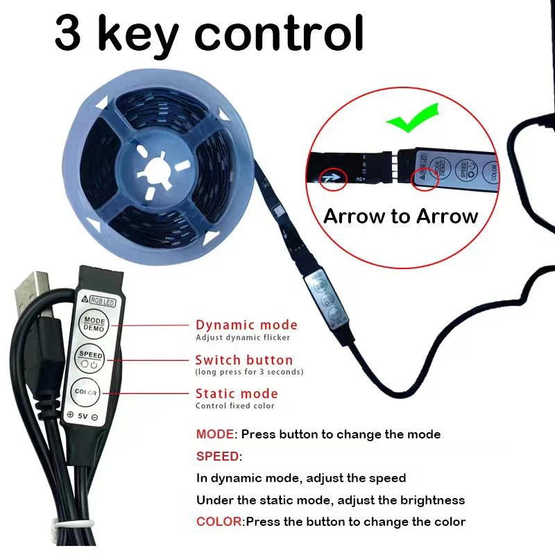 Tira de Luces LED RGB con Control por App, Bluetooth y Sincronización de Música (USB 5V) Seb19b95f353a47d2a6bcee6e9452061dg