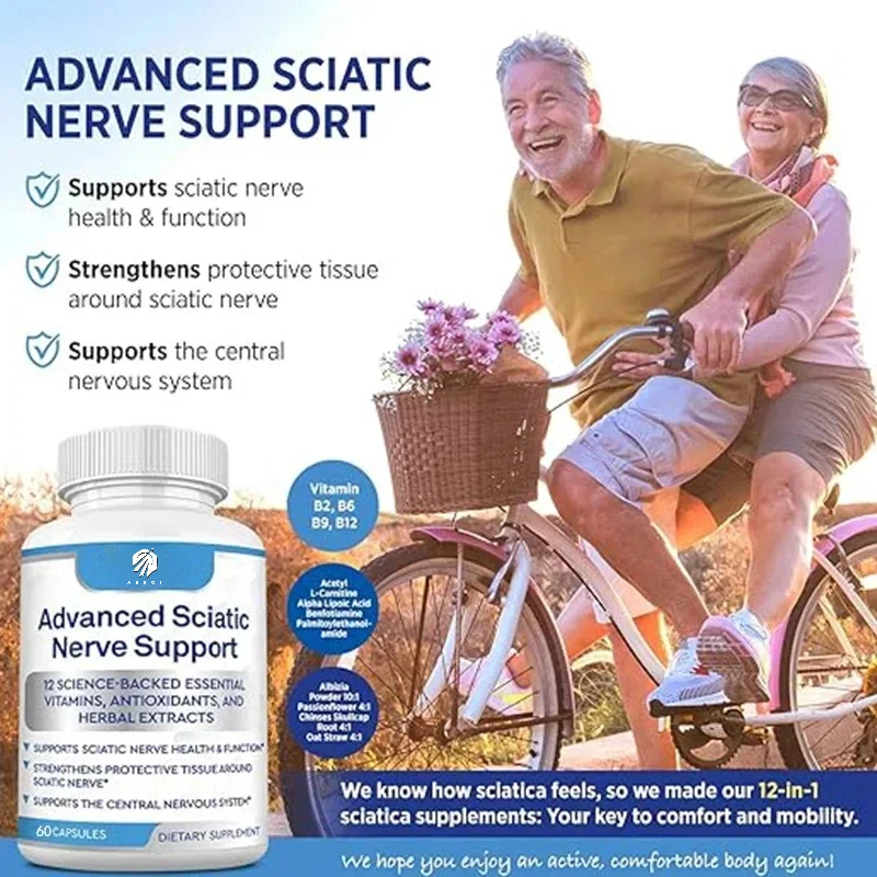 Advanced sciatic nerve support relief: Alpha lipoic acid vitamin, 12 in 1 sciatic nerve pain supplement