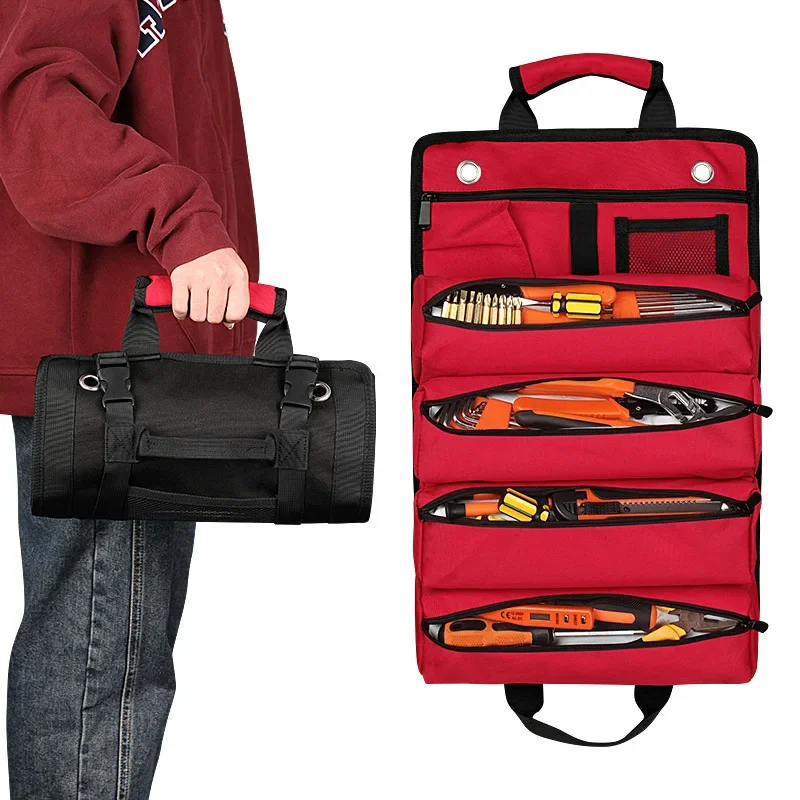 Многофункциональная сумка для инструментов, Профессиональный карманный органайзер для мелких инструментов, в рулоне