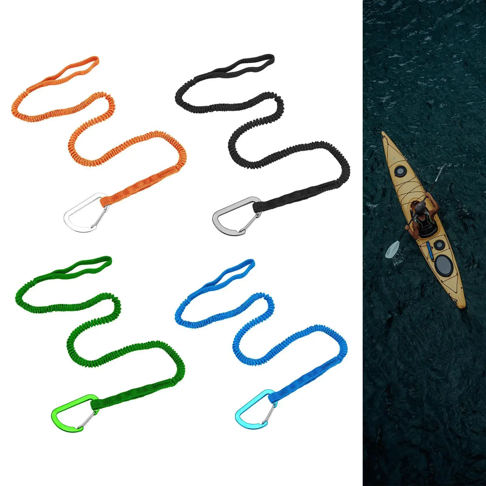 Kayak Paddle Leash Premium Fishing Rod Holder Surfboard Leash Kayak Rod Leashes for Rafting Boating Canoeing Kayaking Surfing