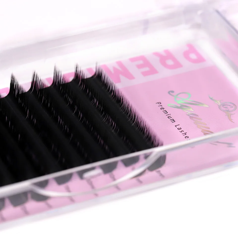 AGUUD LU(M) L Einzelne Wimpernverlängerung Mattschwarz Faux Mink Mage Volumen Premium Wimpernverlängerung L/LU/M Curl Makeup Lashes – Detail 4