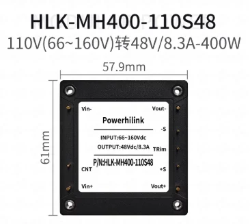 HLK-300MH24S12A DC-DC 하프 브릭 전원 모듈 24V12V 300W 9-40VDC 광범위 입력 1500VDC 절연 전원 공급 모듈