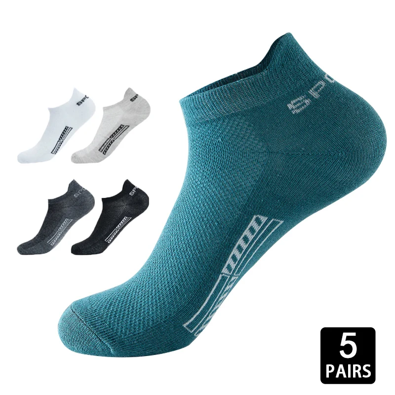 5Pairs Summer Mesh Cotton Mens Sock High Quality Crew Ankle Breathable Thin Low Cut Sports Casual Soft Women's Sock Ankle Socks 5 toe anti slip socks women summer breathable thin elastic no show low cut ankle ladies boat sock slippers