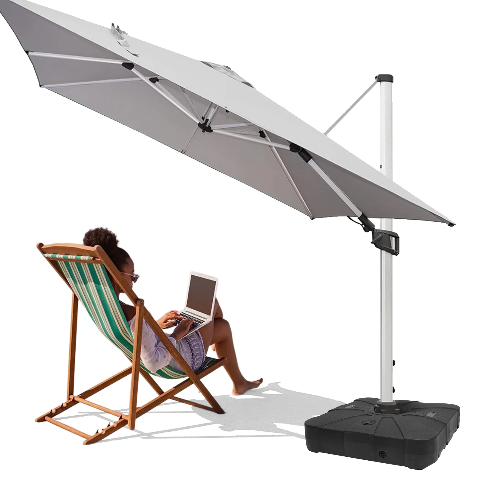 PP Plastic Outdoor Umbrella Base with Wheels for Large Cantilever Umbrellas