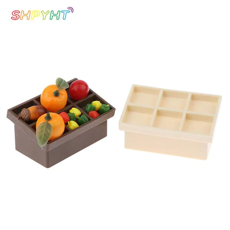 

1:12 1:6 Dollhouse Mini Display Shelf Model Dollhouse Supermarket Fruit Vegetable Rack Toys Dolls House Decoration Accessories