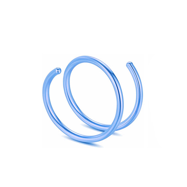 PC Double Layers Stainless Steel Nose Ring for Women Men 20G Nose Hoop Rings Ear Cartilage Tragus Helix Piercings Jewelry