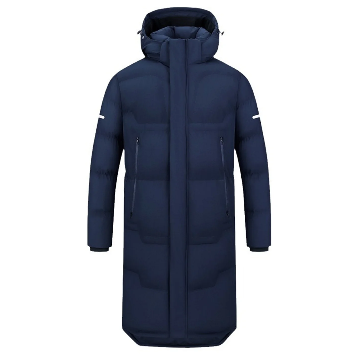 Winter Hooded Athletic Long Jacket Kids Men And Women's Thick Space Cotton Parka Outdoor Training Windproof Thermal Overcoat