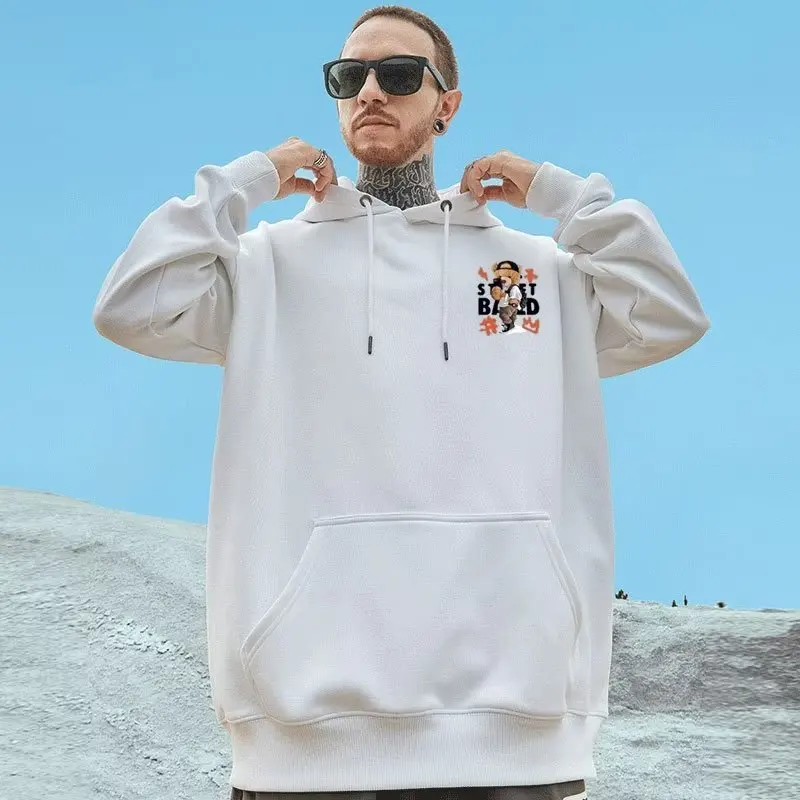 Hooded Sweater Men's Trendy Brand Large Size M-8XL Men's Autumn And Winter Style Plush And Thick Fat Hip-hop Pullover Jacket