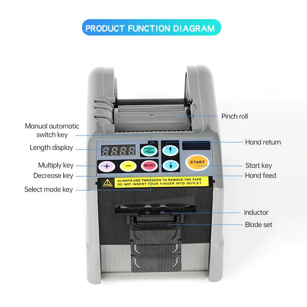 Professional Packing Equipment Automatic Tape Dispenser 2 Tapes Cutting Machine for Various Adhesive Tape/ Elastic Ribbons