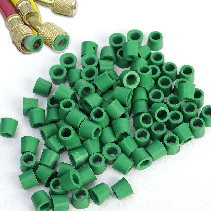 Rubber Air Conditioning Sealing Gasket 1000/50Pcs Pipeline Maintenance 1/4'' Valve Gasket Manifold Auto Repair Seal Replacement