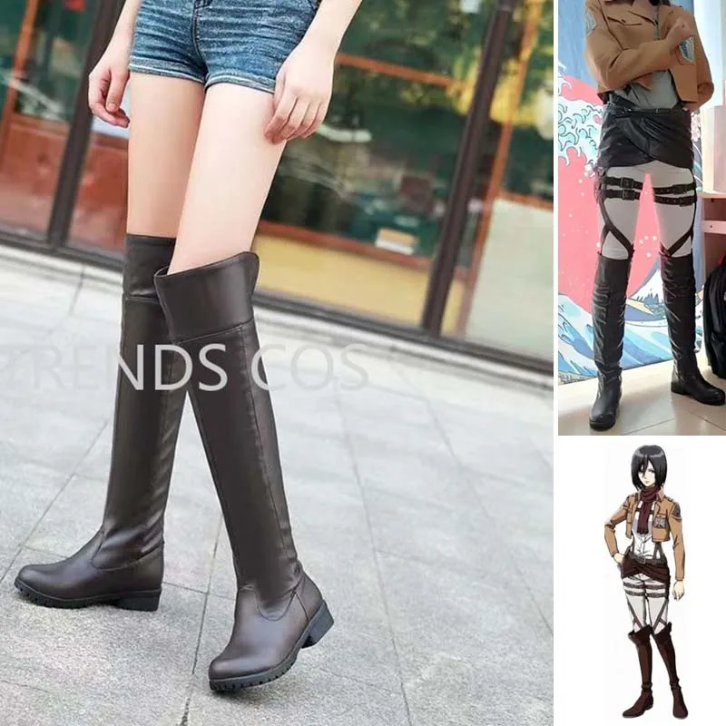Size3448ATOBootsErenJaegerAckermanCosplayShoesAnimeMikasa