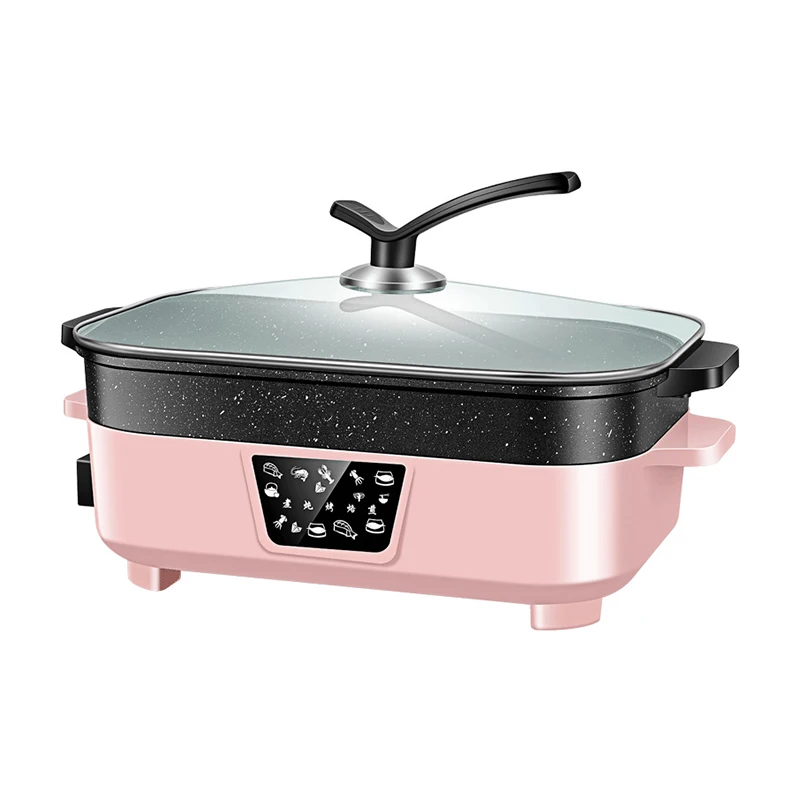 220V Electric Frying Pan 1350W Hot Pot Cooker 7L Large Capacity Hot Plate  Non Stick Barbecue Grill Detachable Electric Steamer _ - AliExpress Mobile