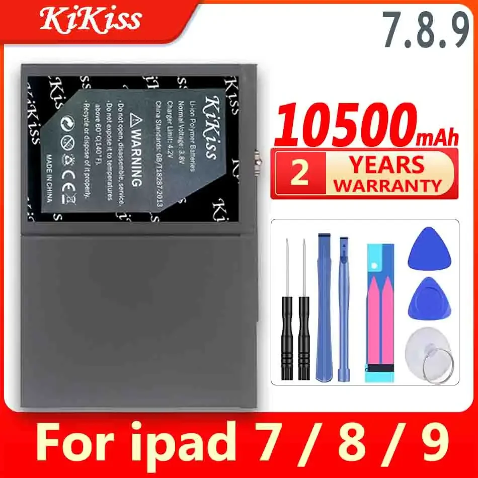 KiKiss Battery 10500mAh ipad 7 8 9 ipad7 ipad8 ipad9 A2197 A2200 A2198 A2199 A2270 A2428 A2429 A2430 rechargeable battery