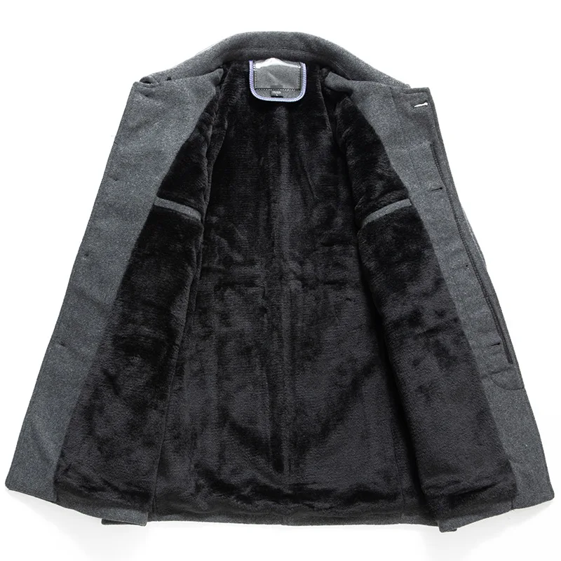 Jackets Business Casual Fleece Liner Woolen Autumn Winter Men Wool Jacket Slim Fit Thick Warm Trench Jackets Mens Brand Outwears 4