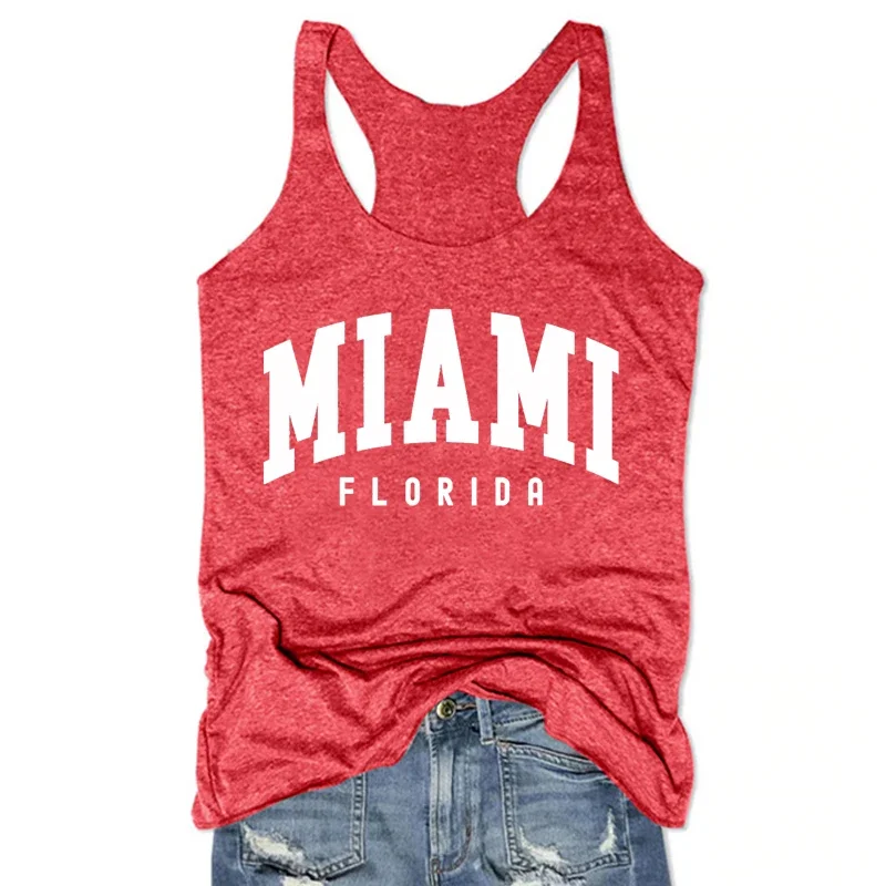 Miami Tops Comfort Colors Miami Florida Pink Top Miami Gift Women's Baseball Sports White Top Travel Gift Football Fan