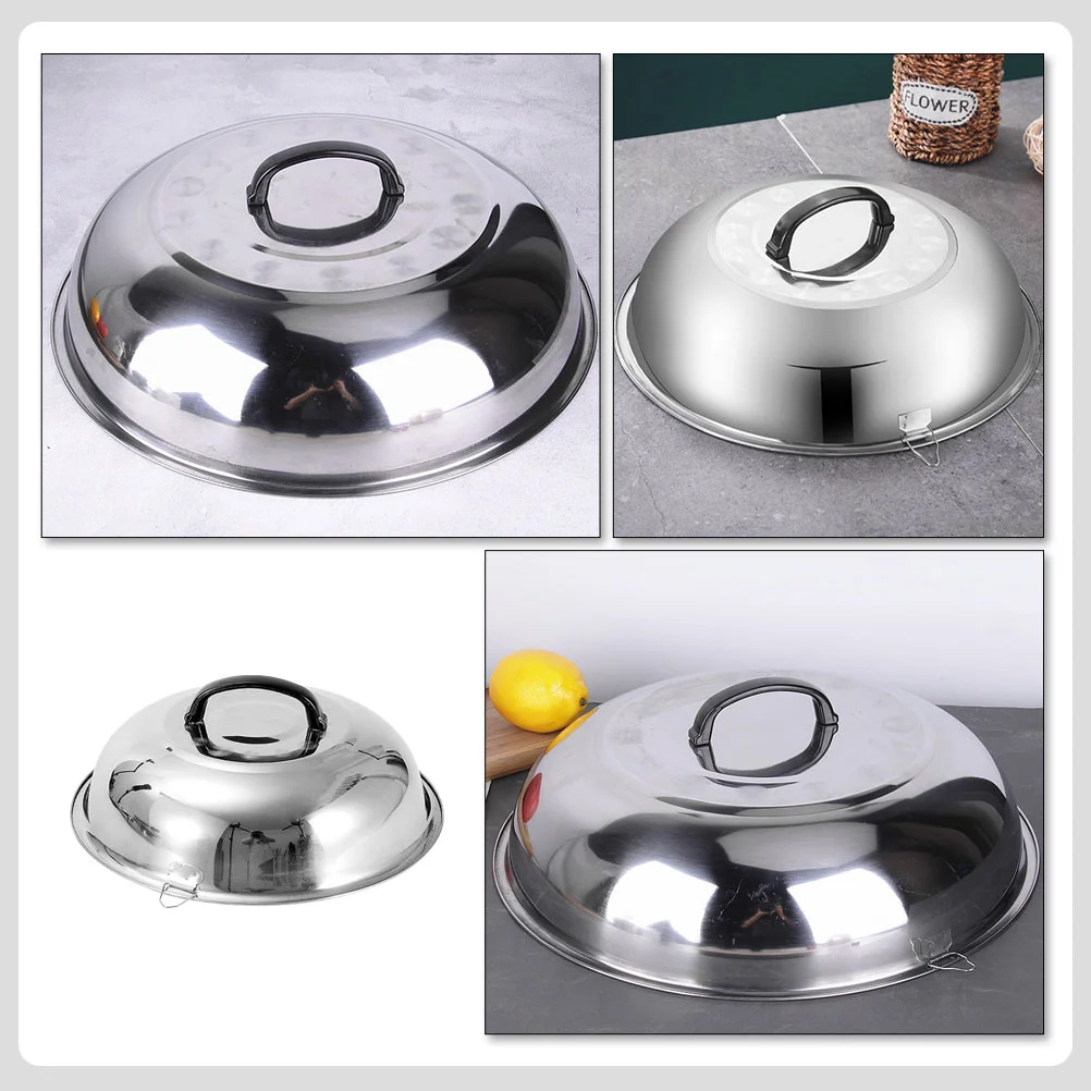 Cookware Accessories 29X29Cm Thickened Pot Lid Universal Cookware Cover Stainless Steel Kitchen Dining Bar Pan Cooking Utensil