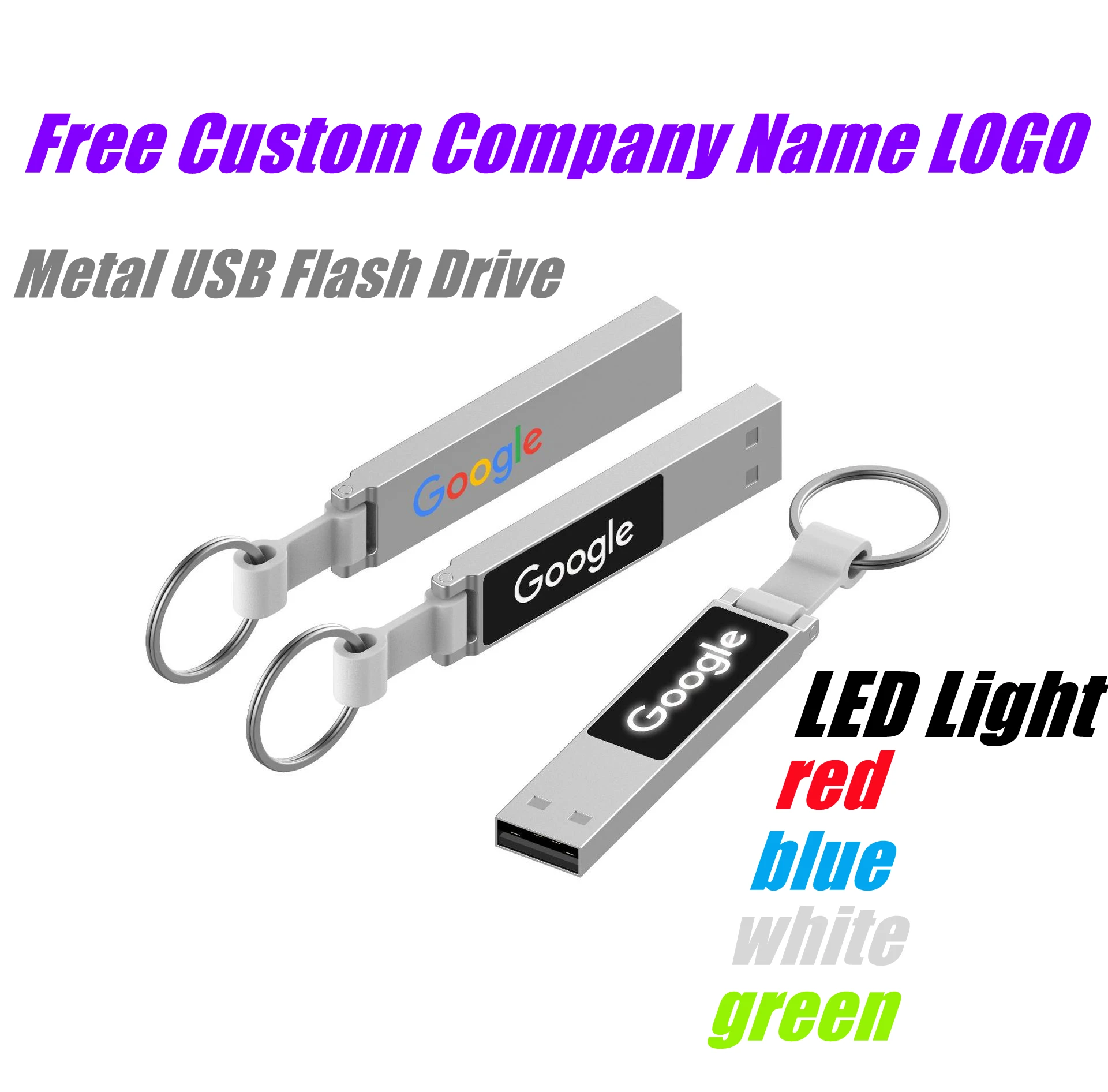 Color Led Light Metal Stick Usb 2.0 Pendrive Nome da Empresa Personalizado Padrão Pioneer dj 2023 128gb 64gb 32gb - Imagem 6