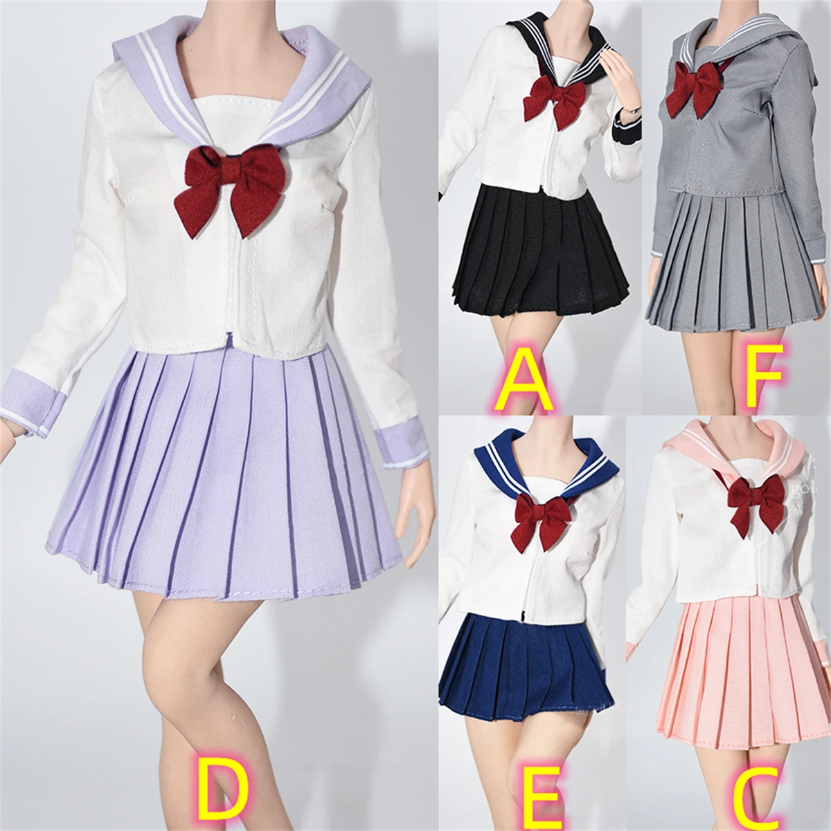 

Female Action Figure School Uniform Sailor Clothes Short Skirt Ver. 1/6 Scale Costume For 12inches Figure Cosplay