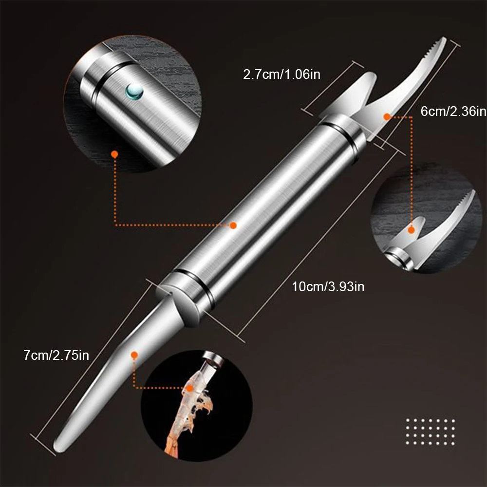 6 In 1 Multifunctional Fast Shrimp Peeler Stainless Steel Shrimp Line Cutting Scraping Digging Fish Scales Knife Kitchen Tools