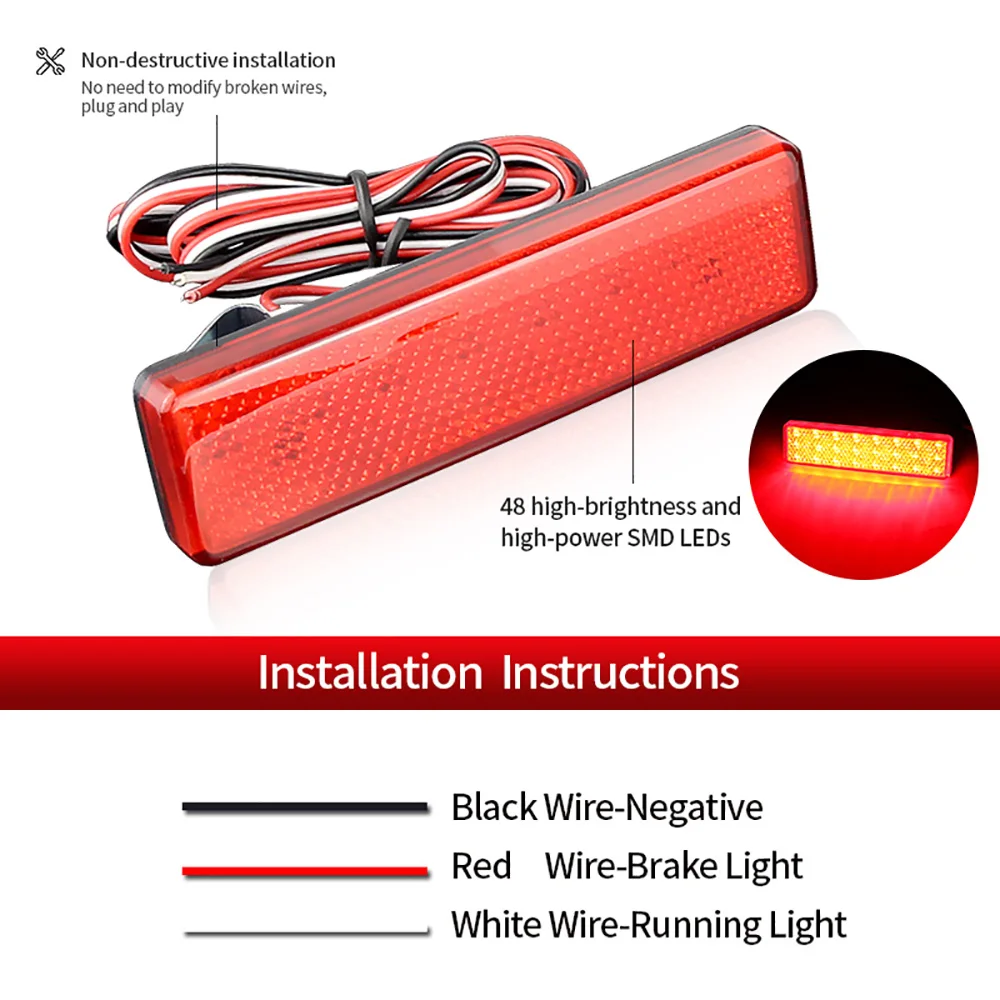 2 Stück LED Hecks toß stange Reflektor Licht Bremsleuchte für Renault Trafic Master für Nissan Primas tar für Opel Vauxhall Vivaro Movano – Detail 5