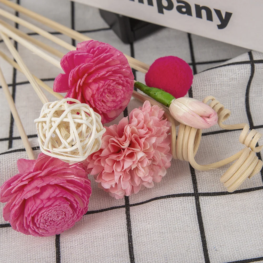 9PCS Artificial Flower Rattan Reed Fragrance Aroma Diffuser Refill Stick Diy Floral Home Decor Crafts