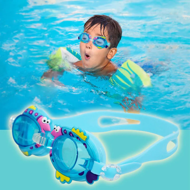 

Cartoon Fish Swimming Goggles High Quality Pc Lens With Uv Protection Water Sports Male And Female Users