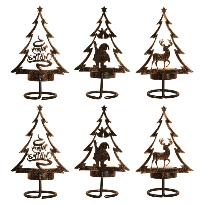 

Elegant Christmas Candlestick Ornament,6pcs Santa Holder Christmas Tree M68E