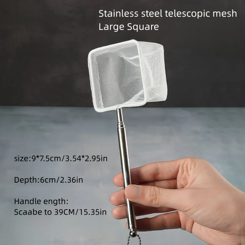 Stainless Steel Fishing Net Retractable and Durable for Aquarium and Fish Tank