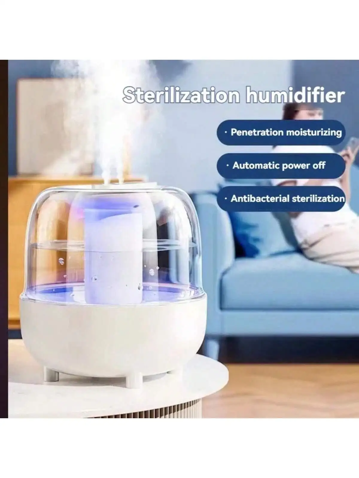 Large Capacity Home Humidifier with Night Light and Essential Oil Diffuser
