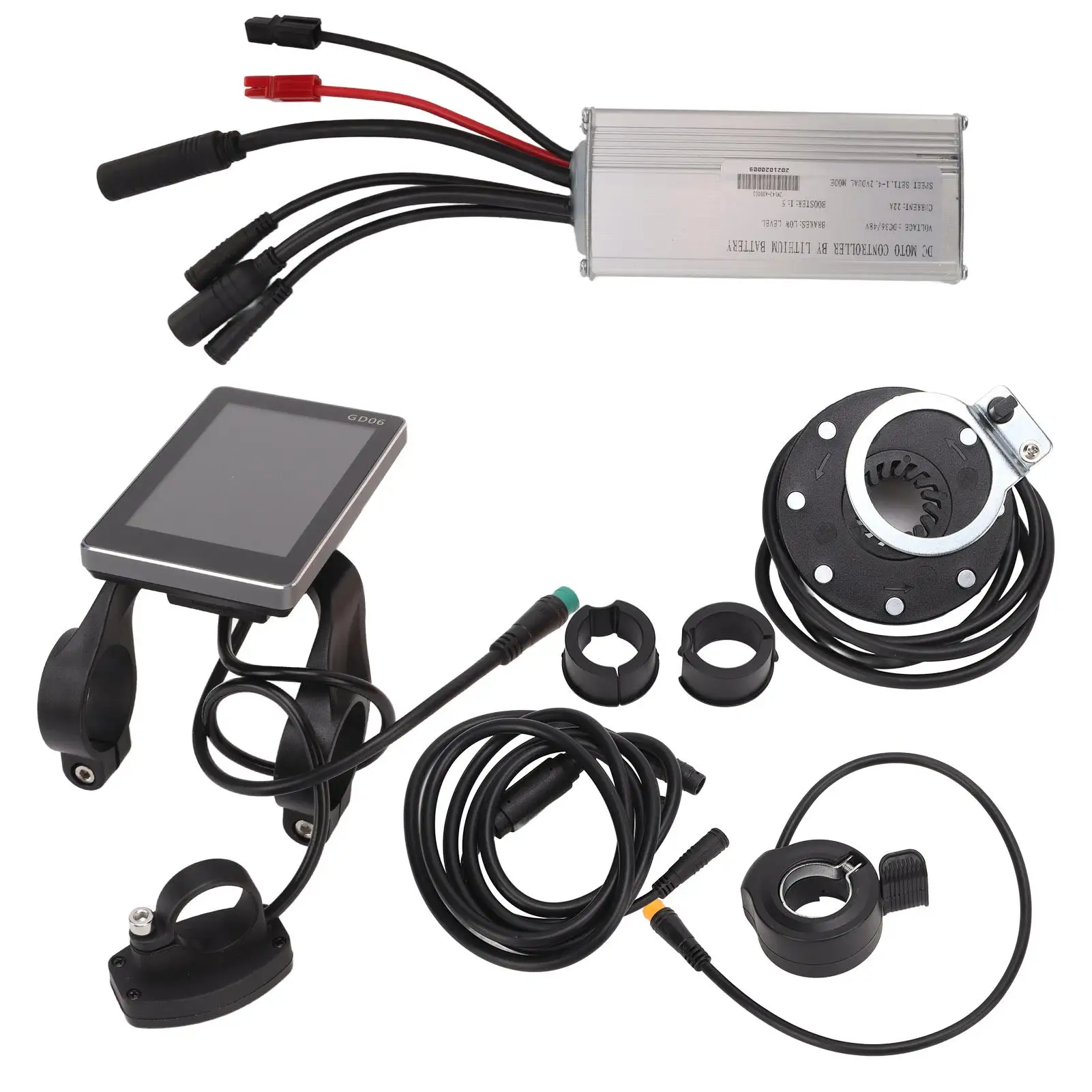 Electric Bike Conversion Kit 22A Controller GD06 Display Aluminum Alloy Shell for 500W Motor