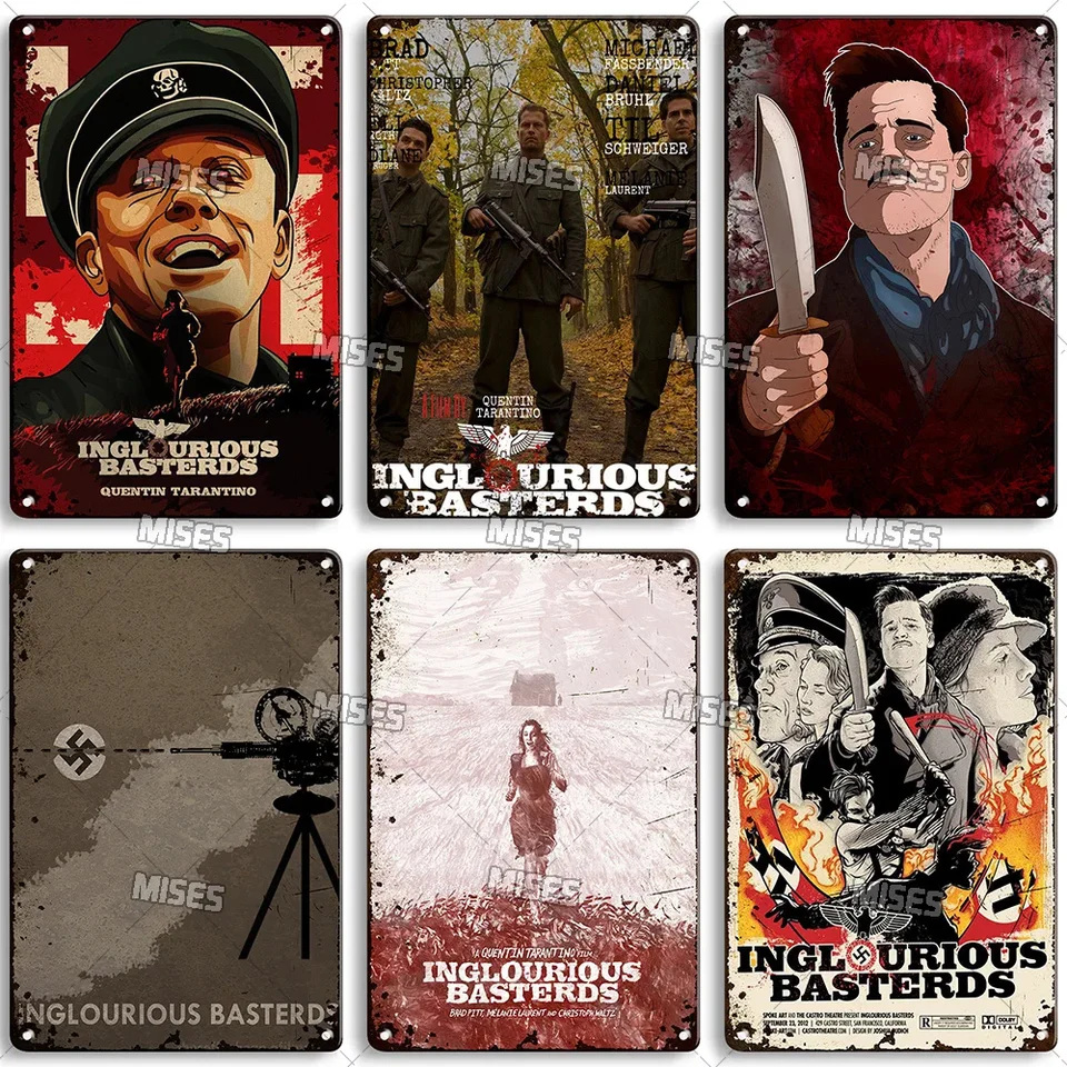 MISES Classic Movie Inglourious Basterds Decorative Poster Metal Tin Sign  Wall Plate Retro Metal Sign Home Bar Cafe Wall Decor - AliExpress, image size:960x960