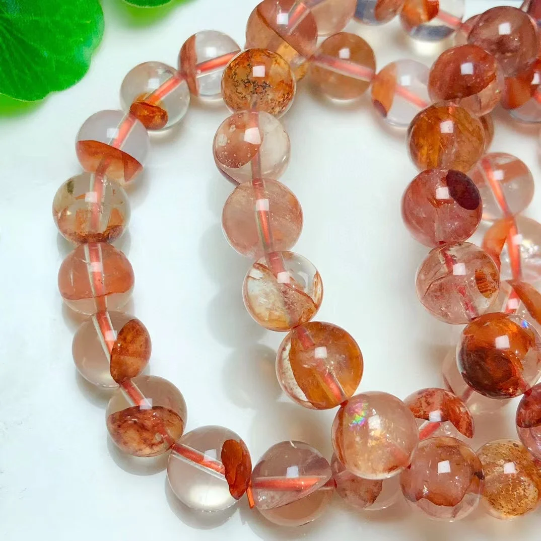 

Natural Red Fire Quartz Hematoid Bracelet Gemstone Round Bead Crystal Healing Gemstone Bracelet Jewelry Gift 1PC 8/10MM