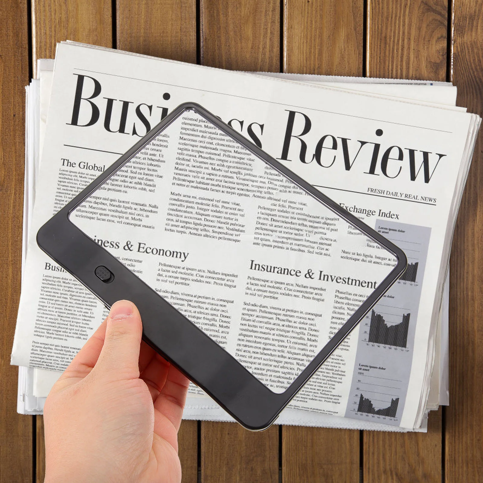 

Magnifying Mirror Handheld Glass Magnifier with Light Full Page for Reading The Paper Books Lighted Screen Cell Phone