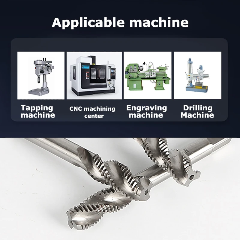 Metric HSS Spiral Flute Tap Machine Thread Screw For Metal Blind Hole M2-M30 Screw Tap Set