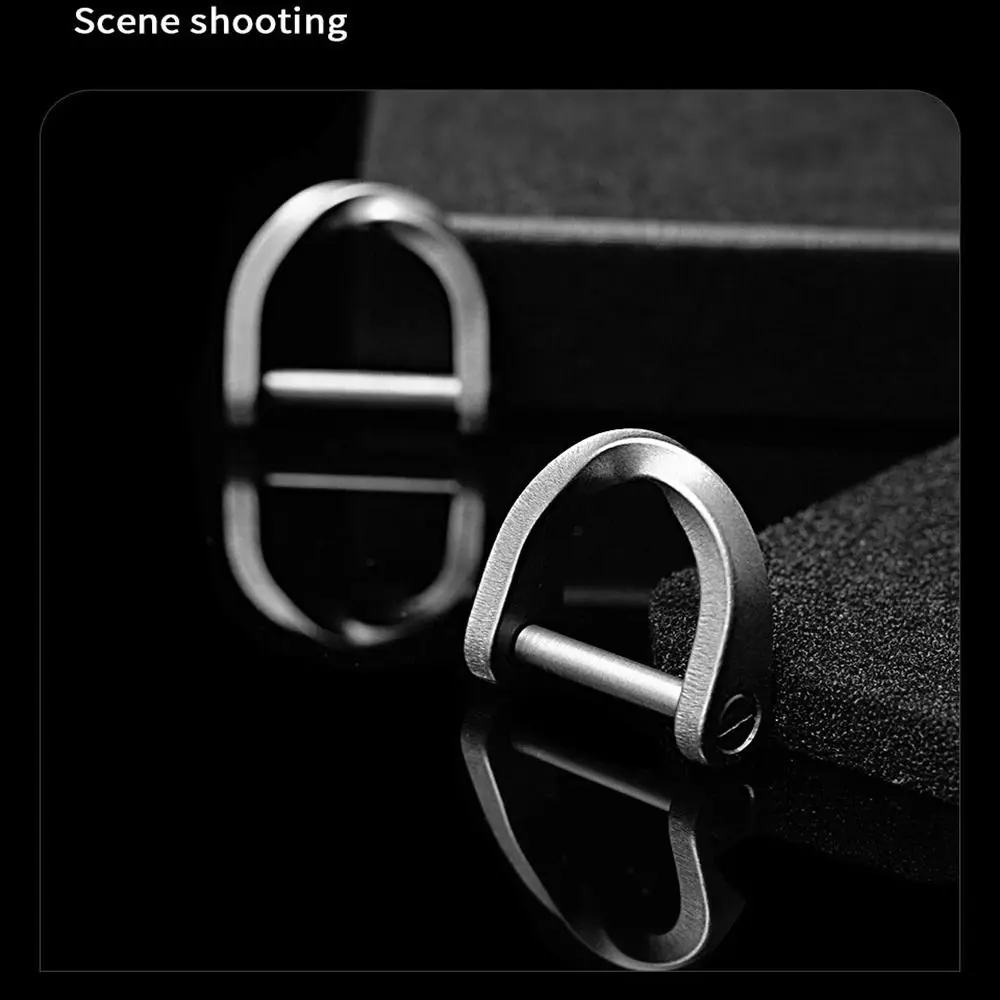 Portable Titanium Alloy Horseshoe Buckles Carabiner D Bow Staples Shackle Key Ring Keychain Hook Buckles Bracelet Tool