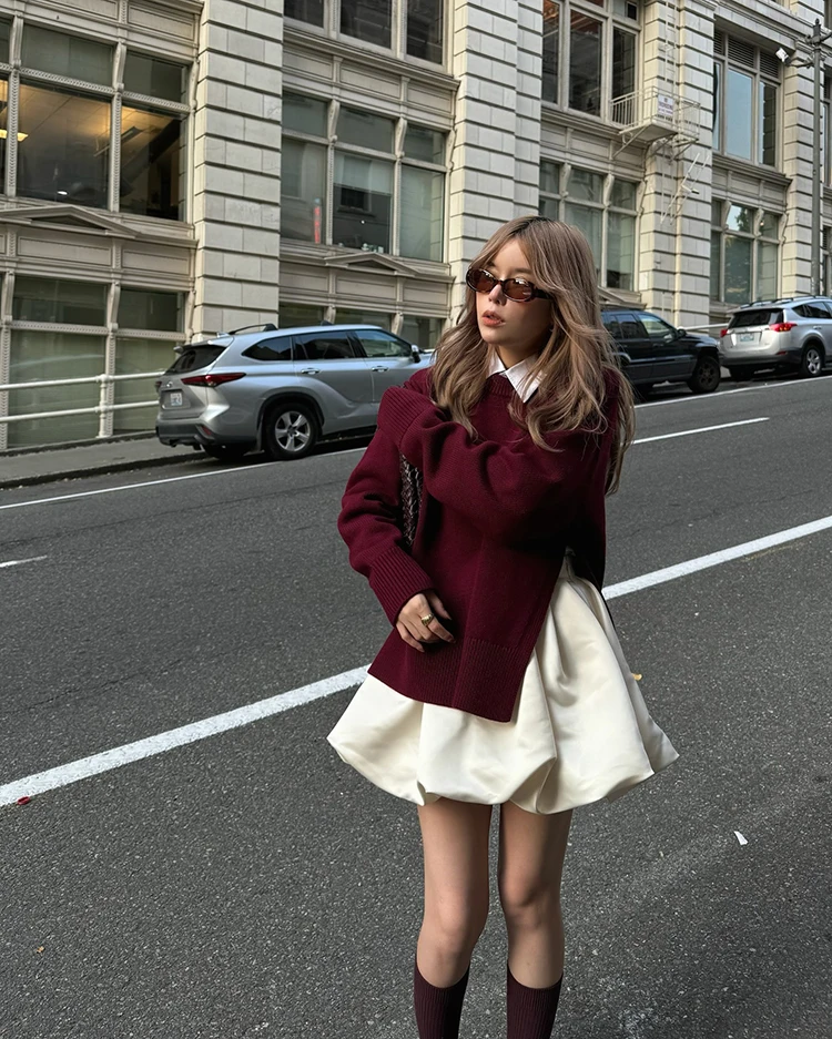Spring Summer Sweet Cute Soft Shiny Satin Mini Bud Skirt Women with Shorts High Waist Short Luxury Designer Clothes