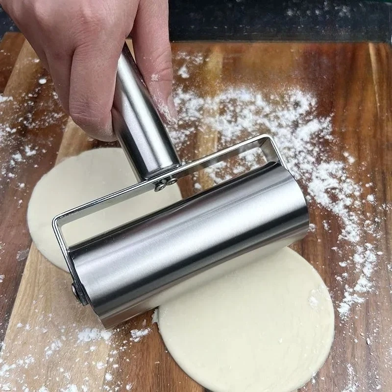 Single Handed Rolling Pin, Stainless Steel Labor-saving Dumpling Skin Rolling Pin, New Type of Dough Skin Handheld Rolling Pin