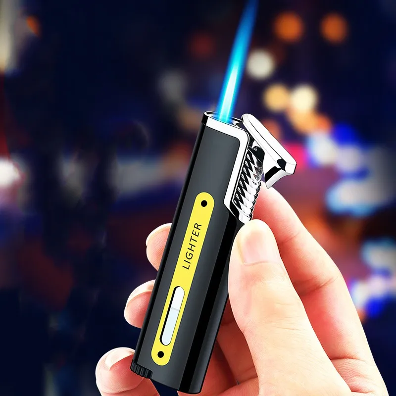 

Hot Metal Windproof Gas Lighter Portable Outdoor Cigar Lighter Kitchen Barbecue Camping Lighter Men's Gift