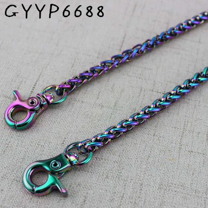 Width 6mm rainbow  chain bags purses strap accessory factory quality plating cover wholesale