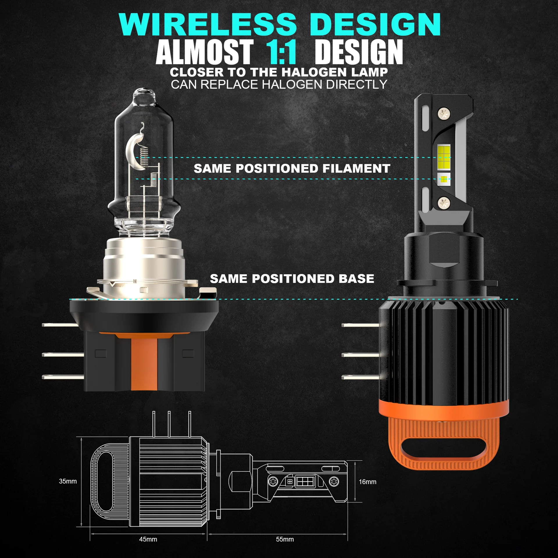 하이 퀄리티 자동차 액세서리 LED 헤드 램프 전구, 할로겐 및 크세논 LED 램프 전구, 자동차 주간 주행 전조등, H15 라이트, 12V
