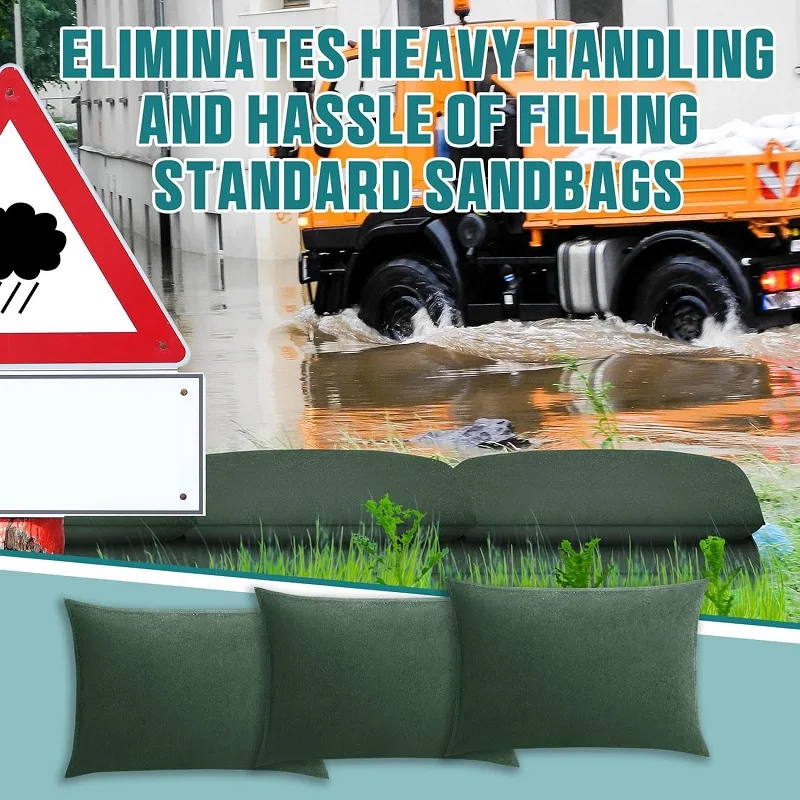 Water Activated Sandbags 5X Flood Barrier Bags Reusable Flood Dam Bags For Home Garage Door Basement Absorbent Sandless Sandbag 3
