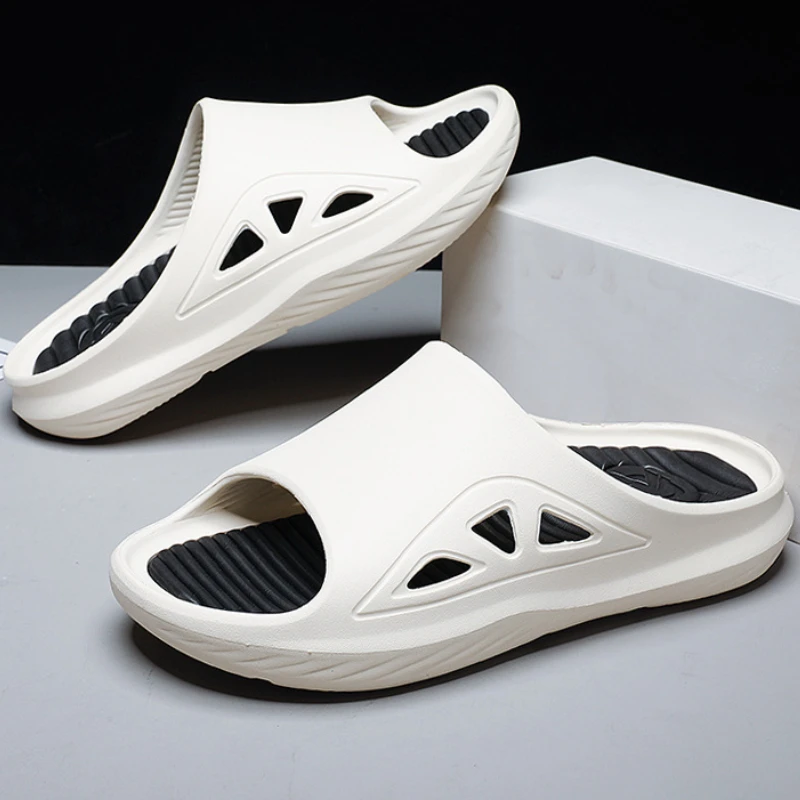 

Сандалии мужские на толстой нескользящей подошве, босоножки в Корейском стиле, модная повседневная обувь с круглым носком, слайдер, лето