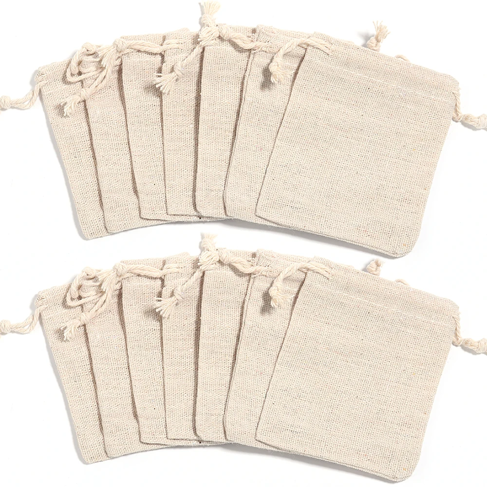 5-10 teile/los natürliche Leinen Sac kleinen Taschen Jute Geschenk Tasche Kordel zug Geschenk beutel Ornament Beutel kosmetische Wäsche Lagerung Süßigkeiten Party Tasche