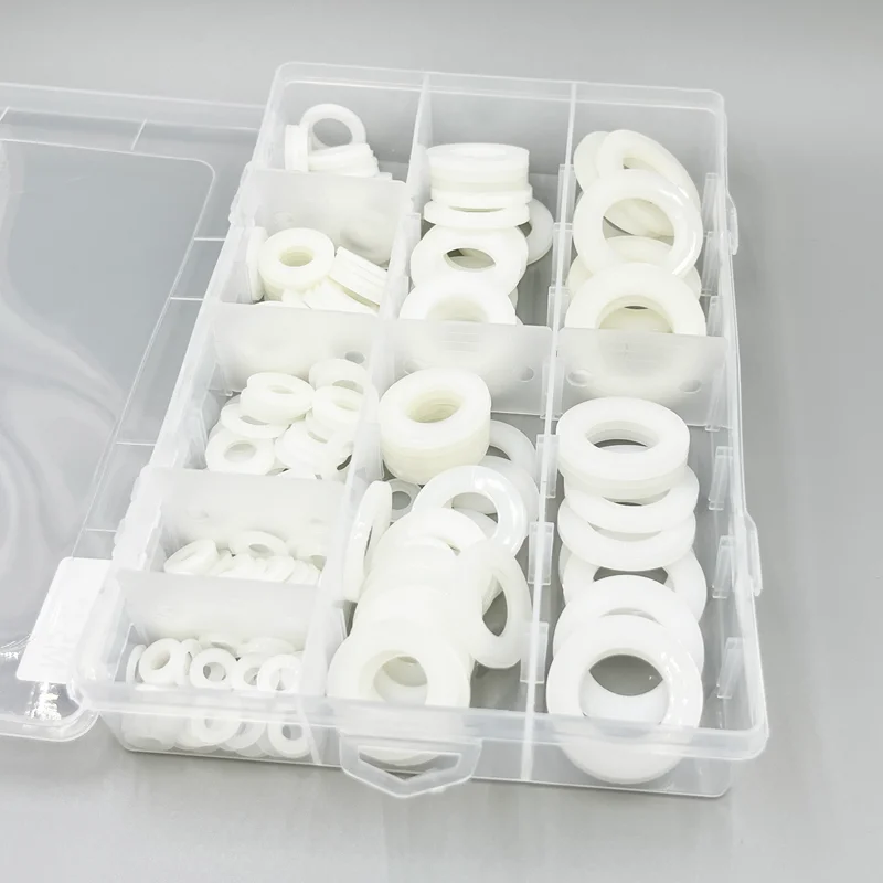 Durable Nylon Flat Washer - Black & White Insulation Gasket Rings