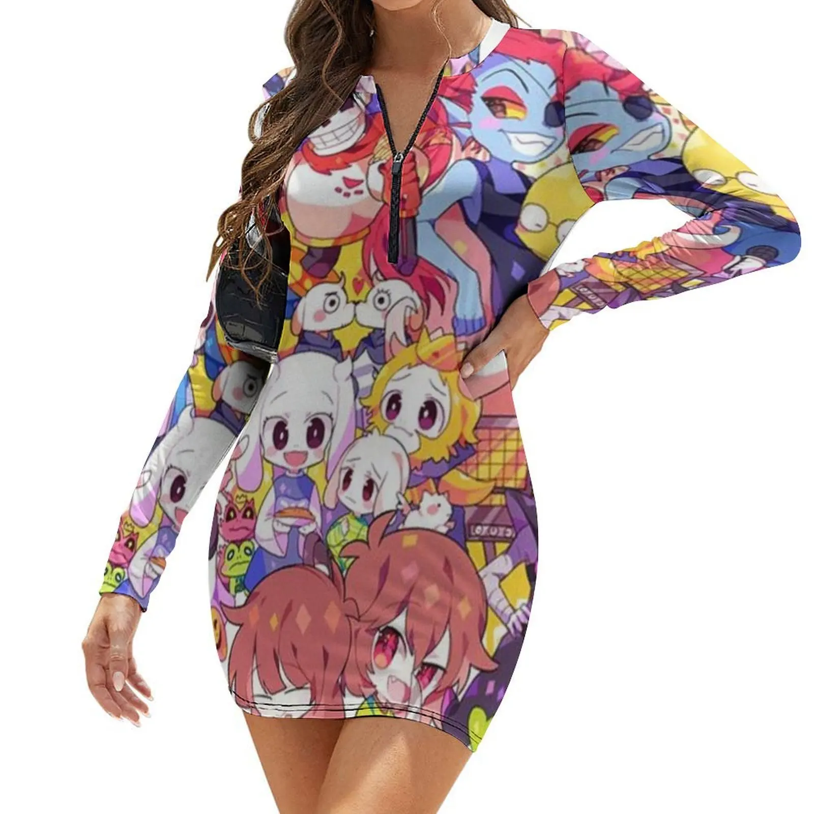 

Undertale Heart Long-Sleeve Bodycon Dress dress party night dresses summer