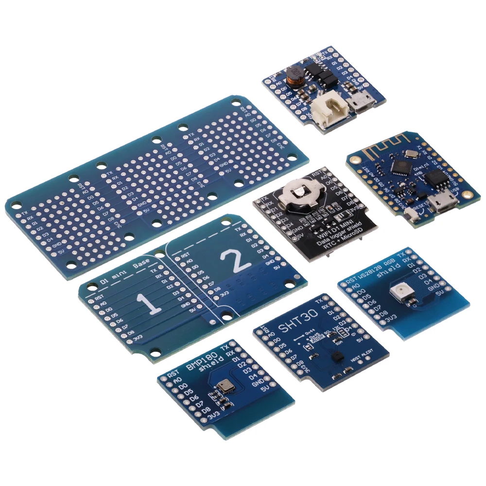 Electronic diy kit ESP8266 D1 Mini TYPE-C Pro WiFi NodeMcu Data Logger Shield DS1307 Battery OLED DC Power Buzzer V1.0 Dual Base for WeMos DIY Kit