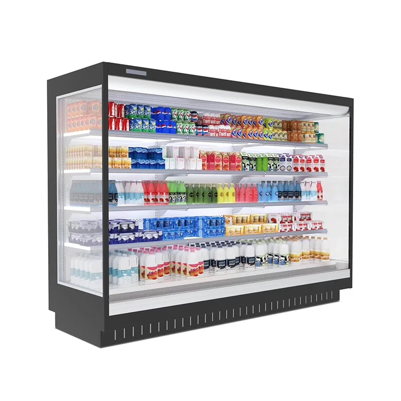 Upright Double Glass Doors Drink Beverage Cooler Wine Display Fridge