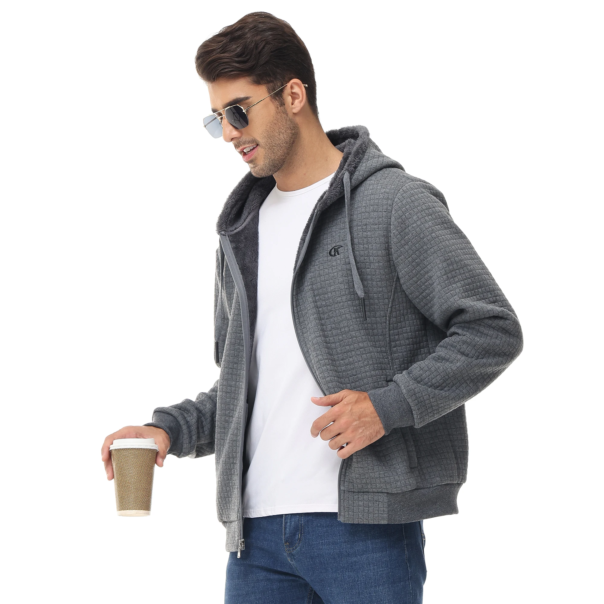 Herren Winter warme Jacken lässig Kapuze Plaid Shirts dicke Wind jacke Mantel Kapuze Mode Streetwear 5xl – Detail 6