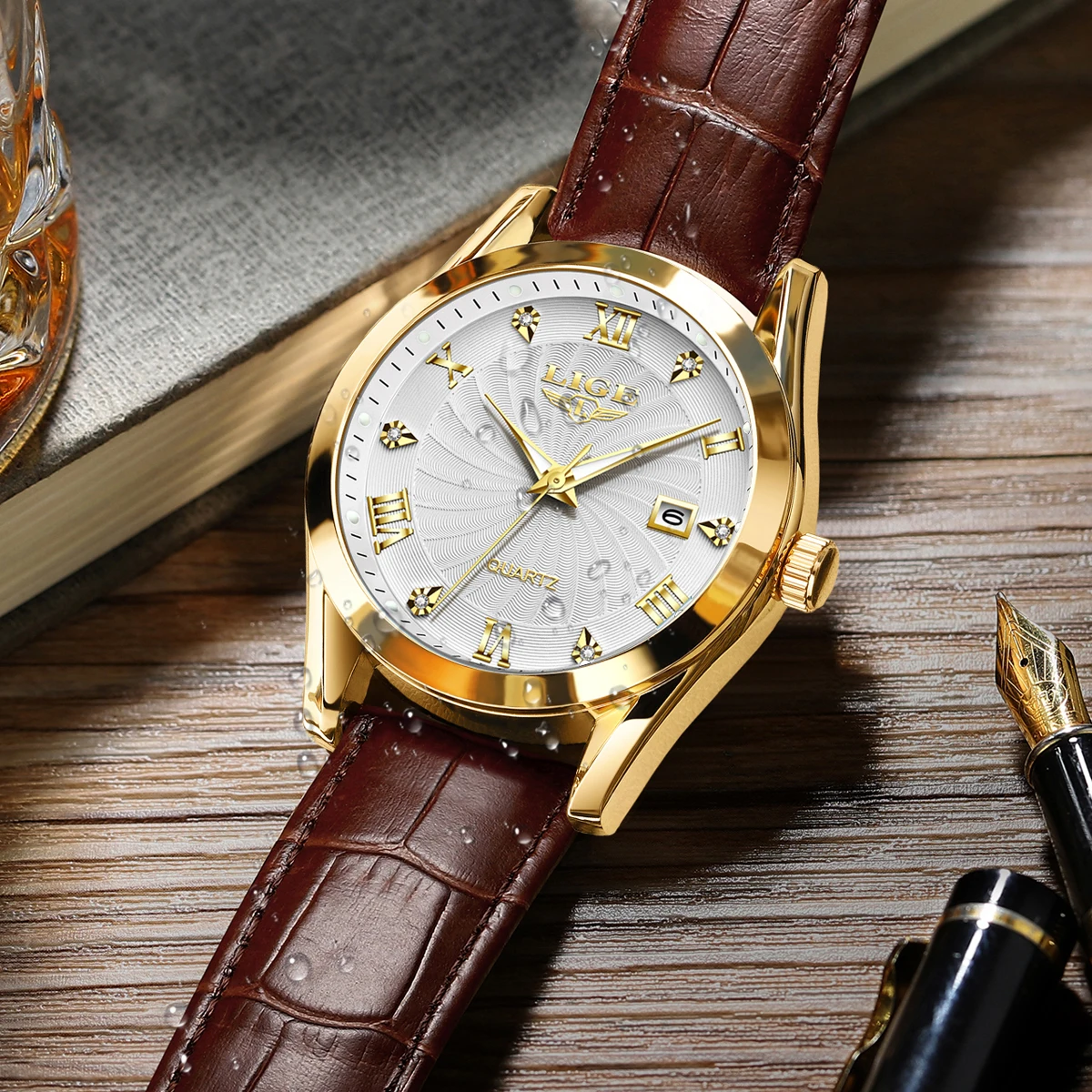LIGE Women's Wristwatch Fashion Casual Leather Sport Waterproof Woman Watch Luxury Women Bracelet Classic Female Clock women watches